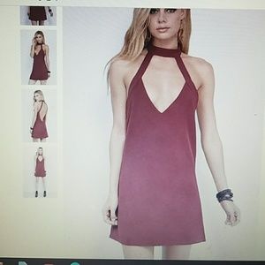 Choker shift dress red